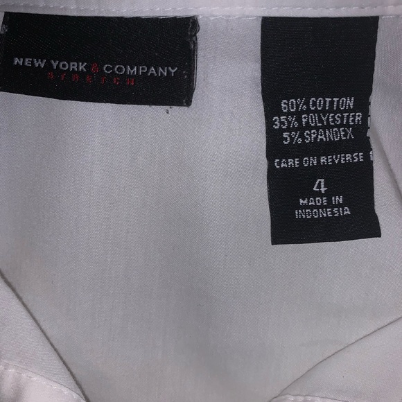 NY & Company Stretch White Blouse, Size 4 - Picture 3 of 3